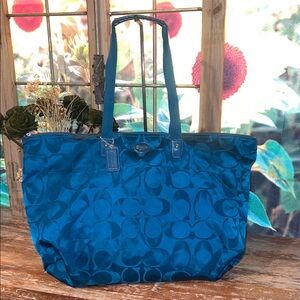 Coach Weekender Signature Nylon Tote Bag